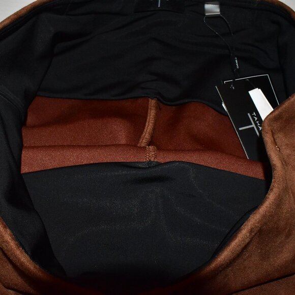 T Tahari Faux Leather Suede Pull on Tummy Control Fall Pants Size M - Picture 10 of 10